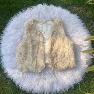 Faux Fur Sleeveless Jacket Size: Small