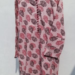 Pink Leafy Print One-Piece