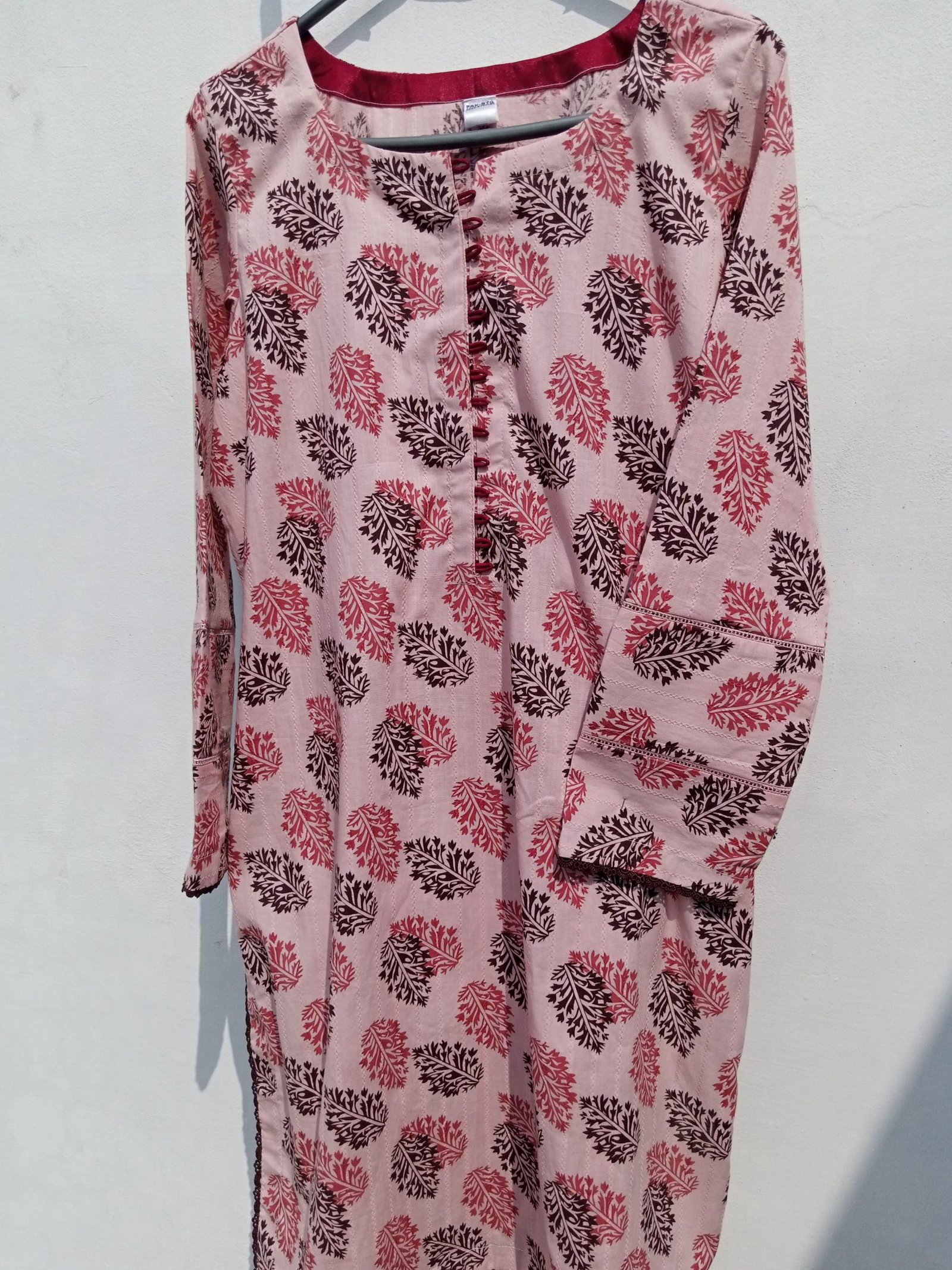 Pink Leafy Print One-Piece